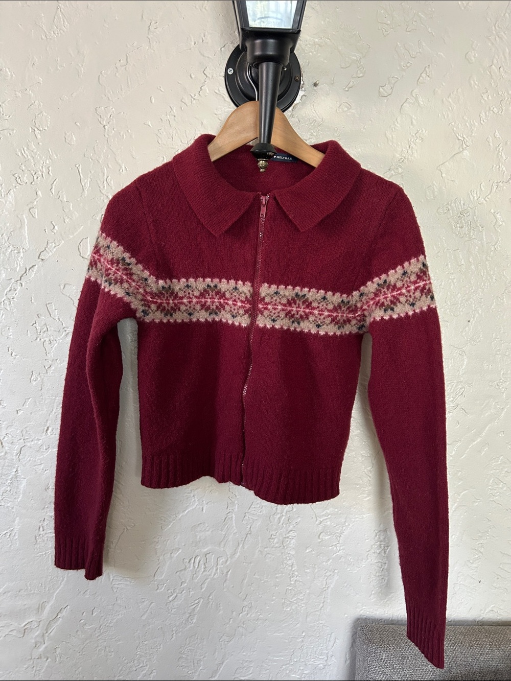 Brandy Melville Paola Wool Zip-Up Sweater